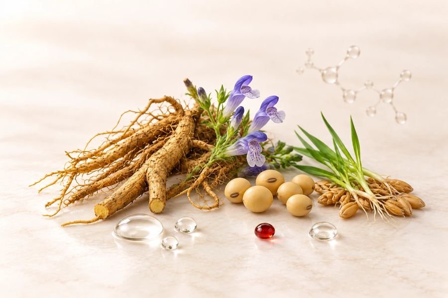 Baikal skullcap with soy and wheat sprout extracts